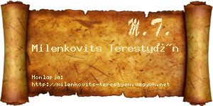 Milenkovits Terestyén névjegykártya